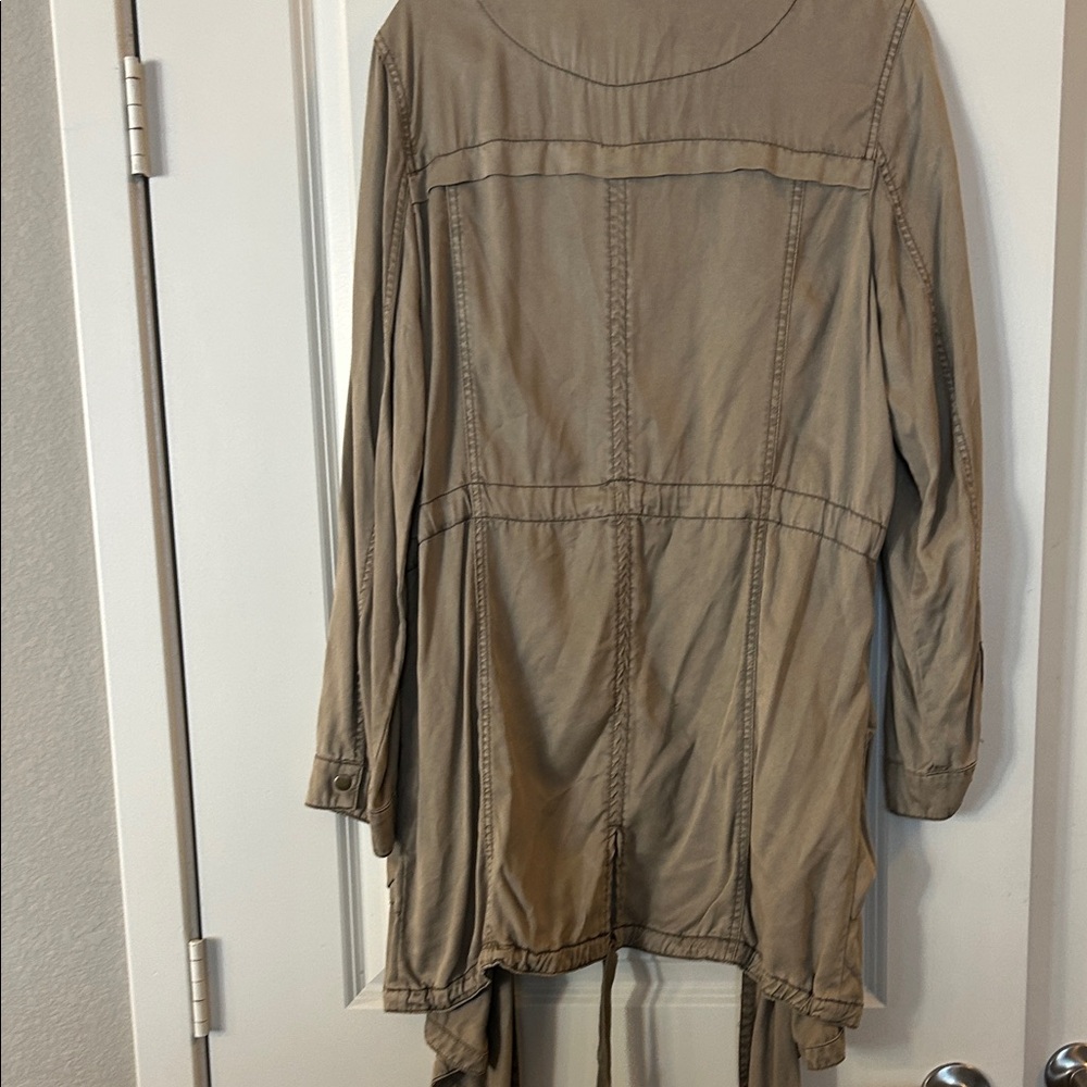NEW LISTING! From ANTHROPOLOGIE  Tan Open Front Jacket with Pockets - Picture 5 of 6